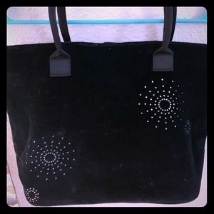 Brand new black velvet bag with sequin accents!!!